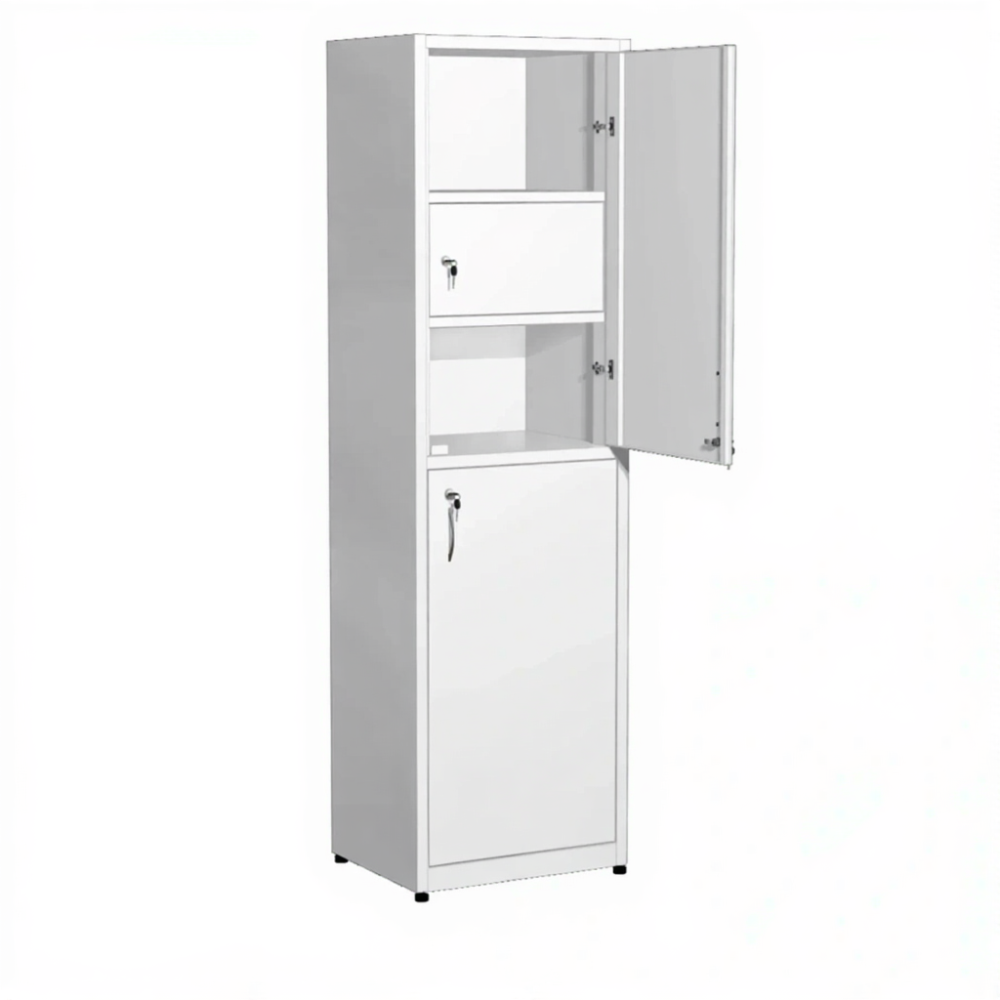 Шкаф металлический для медикаментов с сейфом ШдМп-4.1 (белый)