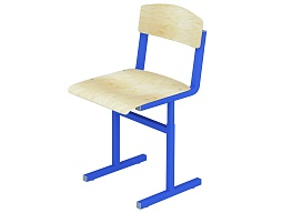 Стул школьный ученический 4-6 г/р регулируемый (фанера, м/к синий, квадратная труба)