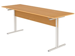 Стол для школьной столовой обеденный 6-местный для скамеек 4 г/р СТЛс6.4 (бук, м/к серый, квадратная труба)