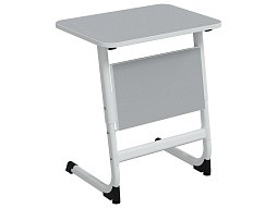 Стол 1-местный школьный 5-7 г/р "Логика" регулируемый (серый, м/к белый)