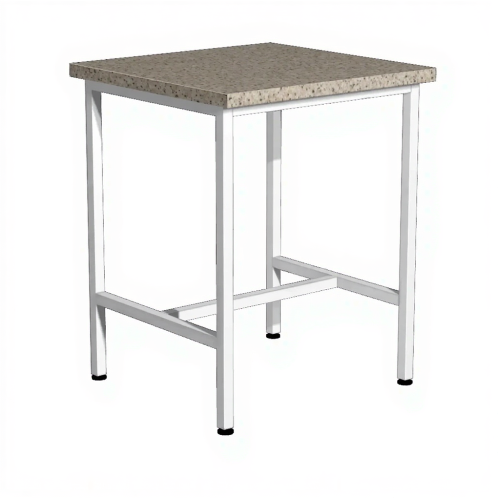 Стол лабораторный для весов (камень) СЛ/3 (600х600х750) (столешница гранит серый, каркас белый)