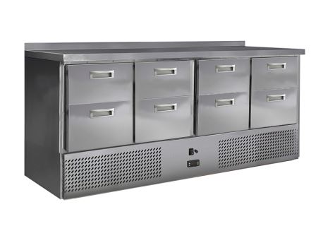 Среднетемпературный холодильный стол для салатов СХСнс - 700 - 0/8, 6 ящиков, без борта, 1900х700х850