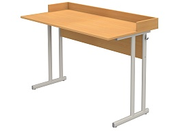 Стол для кабинета физики с бортом нерегулируемый 6 г/р СТФоб1.6-С.Б (бук, м/к серый, плоскоовальная труба)