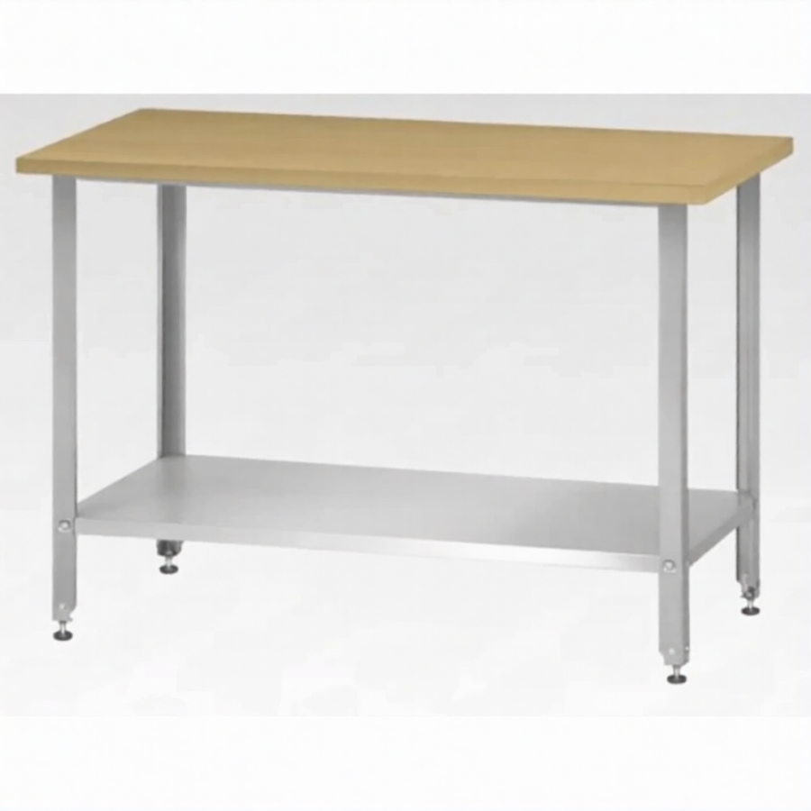 Стол кондитерский СПРн 860х1200х700 «Norma Ral» бук/40 (полка сплошная; ножка проф., тр. 40)