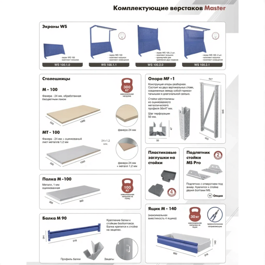 Верстак MASTER M100.MF1.MF1.023