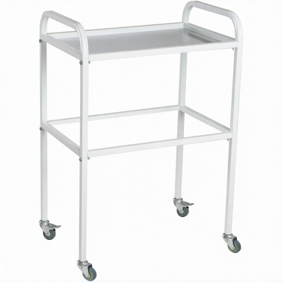 Стол медицинский инструментальный СМИ-02 (полки стекло, колёса пластик)
