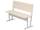 Скамья аудиторная двухместная 6 г/р (дуб "Молочный", м/к серый, квадратная труба)