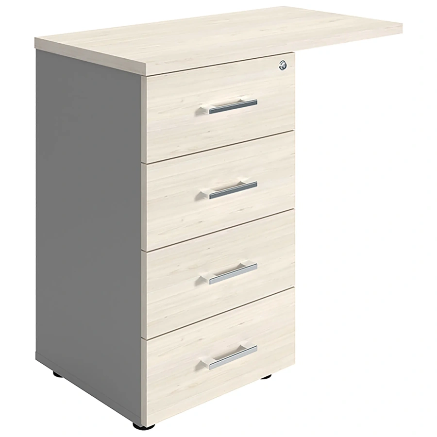 Тумба боковая NPW-408 L4 белое дерево/серый