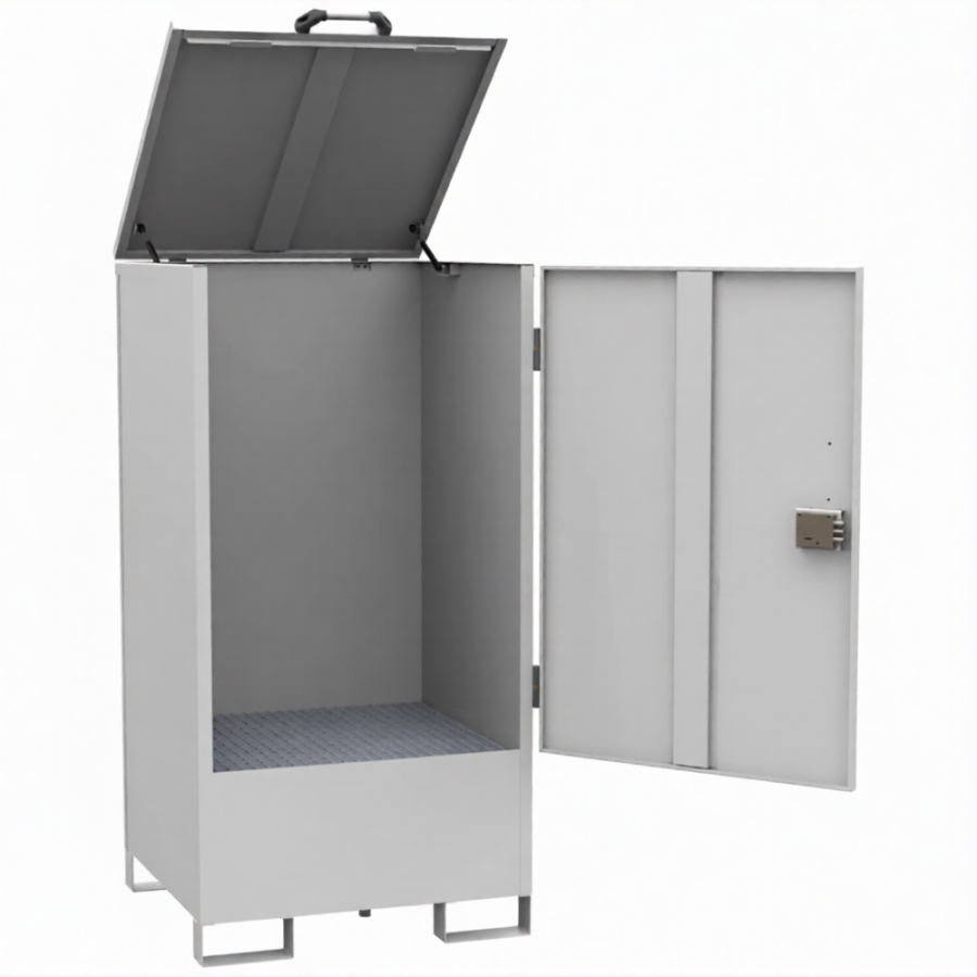 Депо для 1 бочки, настил ПВЛ, сточный поддон