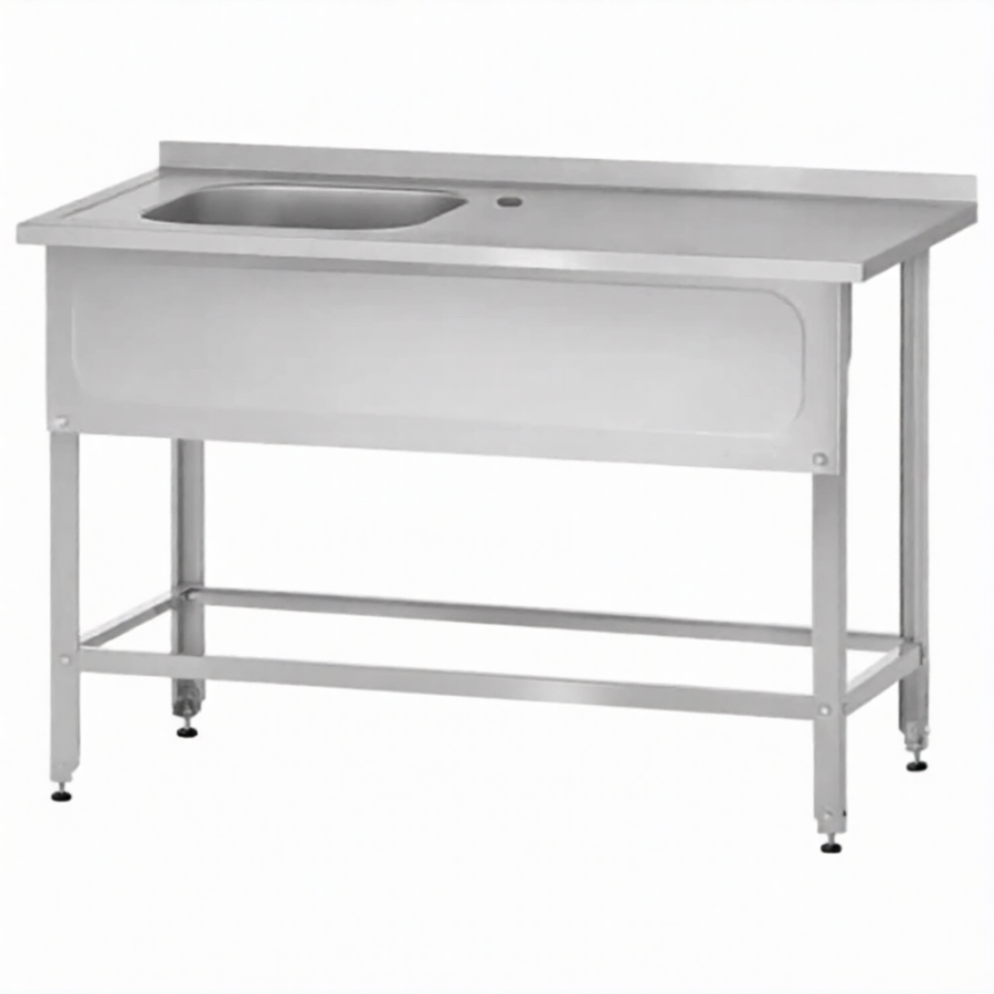 Ванна с рабочей поверхностью РПЦн  860х1000х600 правое м/о, борт, экран (ножка угловая)