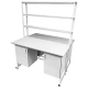 Стол лабораторный островной с надстройкой Сло 22.022 (белый)